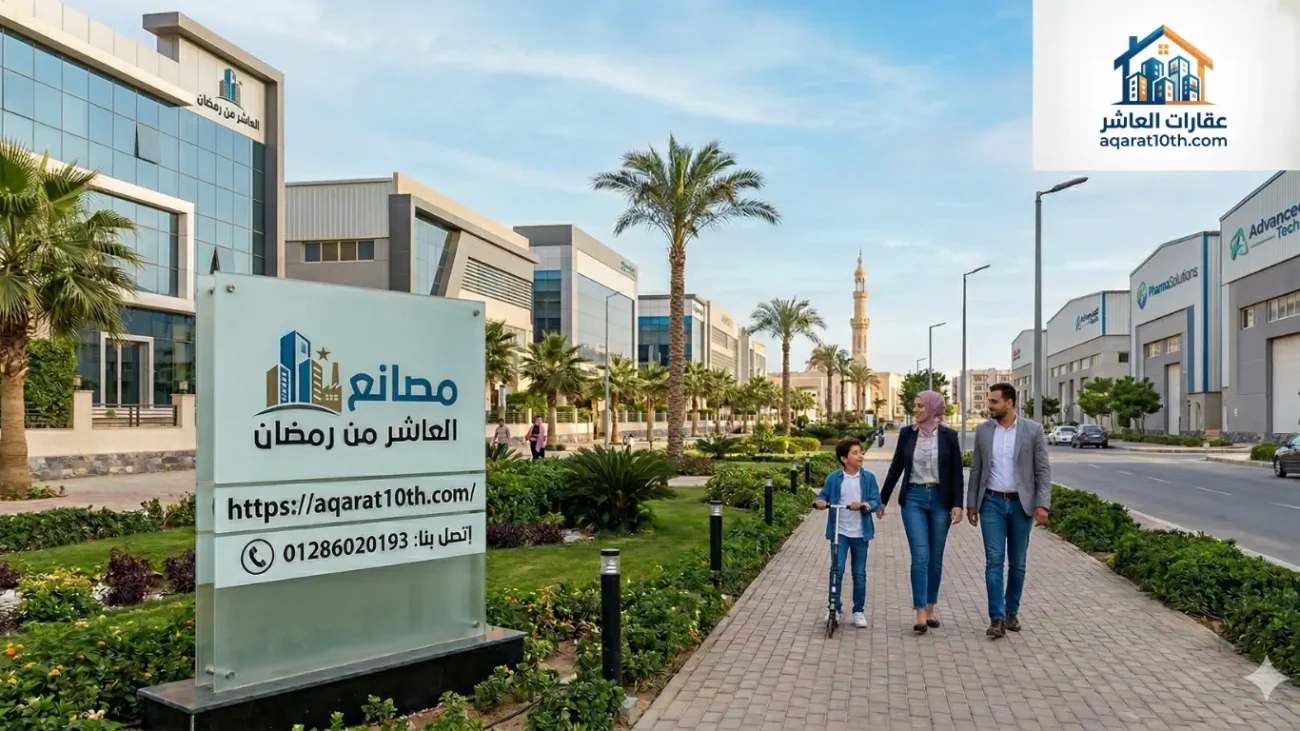 مصانع للبيع فى العاشر من رمضان