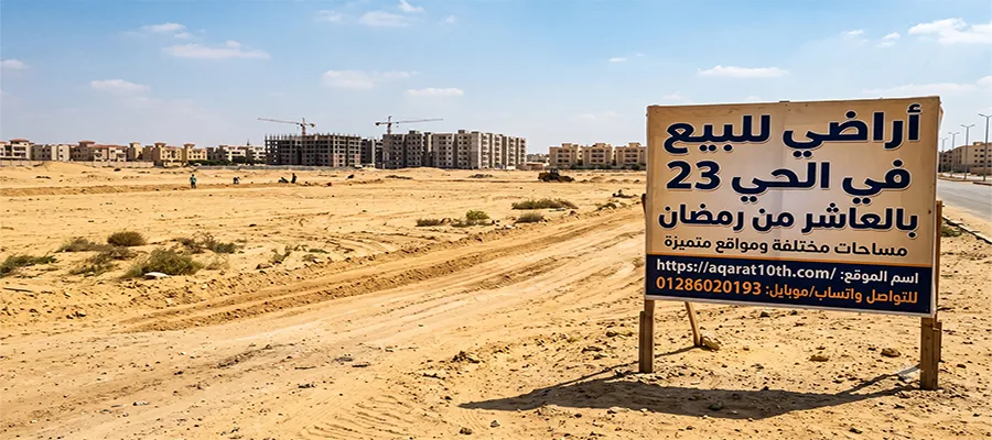اراضى للبيع فى الحى 23 بالعاشر من رمضان