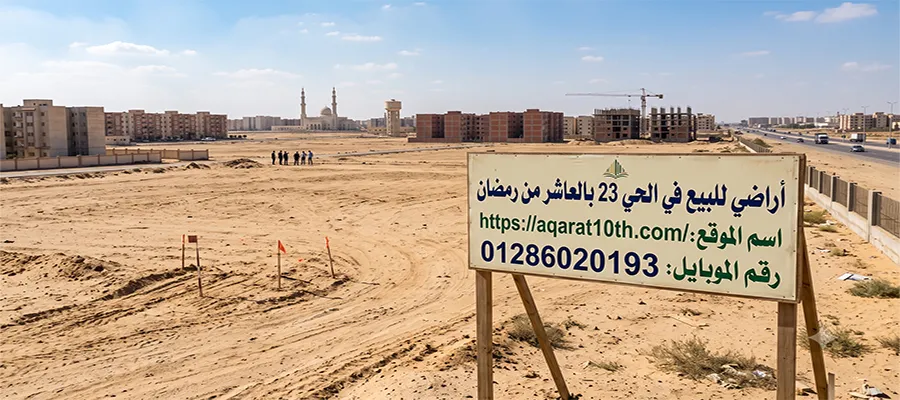 مميزات اراضى للبيع فى الحى 23 بالعاشر من رمضان